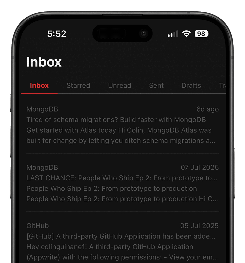 Minamail interface preview